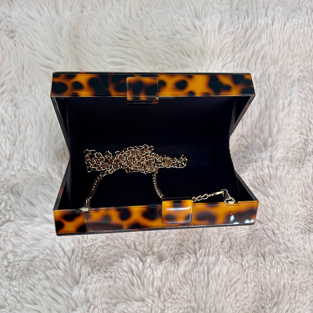 Handmade Tortoiseshell Bee Clutch with Crystal Embellishment - Picture 7 of 7